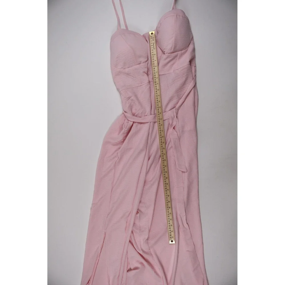 Jolie & Joy Jumpsuit Wide Leg Sweetheart Slit Pink Solid 3X NWT
